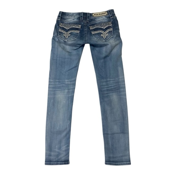 Rock Revival Women’s Vivian Cuffed Skinny Blue Jeans Size 27 - Picture 4 of 16